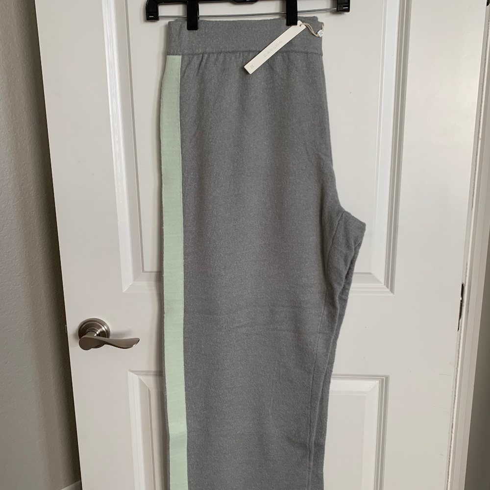 NWT Caslon Off-Duty Stripe Pants (Gray/Mint)